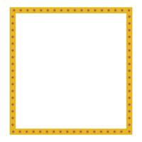 gold square frame with flower texture isolated on white with empty space vector