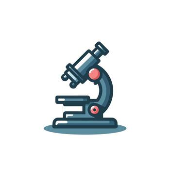 simple microscope colored flat icon on isolated white background vector
