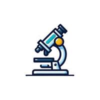 simple microscope colored flat icon on isolated white background vector