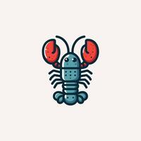 Cute simple lobster colored flat icon on isolated white background vector