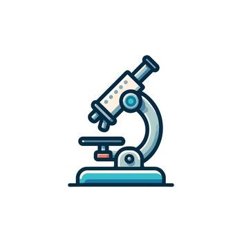 simple microscope colored flat icon on isolated white background vector