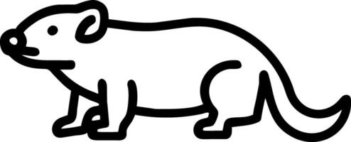 Albino Ferret rodent white icon illustration vector