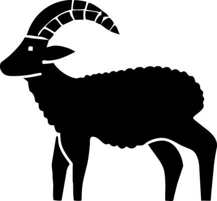 Alpine Goat white icon illustration