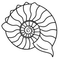 Ammonite shell walks icon illustration vector