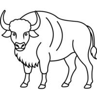 American Bison learns icon illustration vector