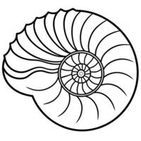 Ammonite shell screams icon illustration vector