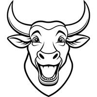 Ankole-Watusi bull laughs icon illustration vector