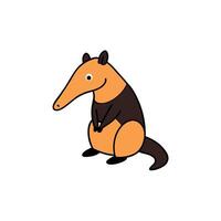 Anteater rodent sits icon illustration vector