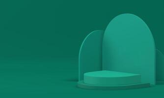 3d semi circle podium pedestal green display for product presentation realistic vector