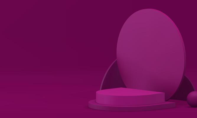 3d lilac geometric podium pedestal mock up for product presentation realistic