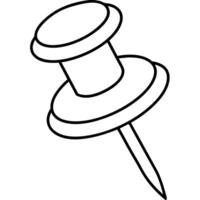 pushpin outline coloring book page line art illustration digital drawing vector