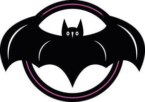 A real bat logo with a circular border vector