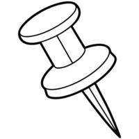 pushpin outline coloring book page line art illustration digital drawing vector
