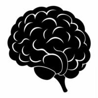brain black silhouette art illustration vector