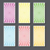 Banner set with abstract colorful sunburst rays vector