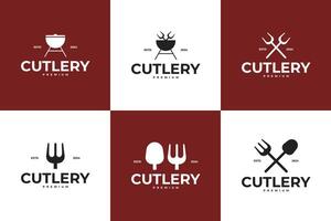 Cutlery logo design template illustration idea vector