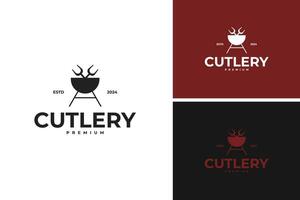 Cutlery logo design template illustration idea vector