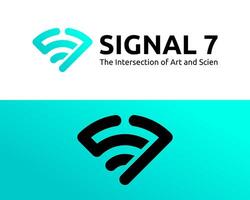 Logo design about wifi signal, letter S and number 7. vector