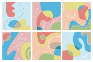 Modern abstract cover set, minimal cover design. Colorful geometric background, vector