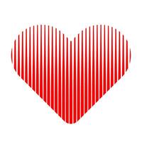 Heart shape with lined pattern icon symbol vector
