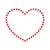 Outline dotted heart shape icon symbol vector
