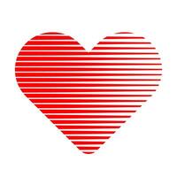 Heart shape with lined pattern icon symbol vector