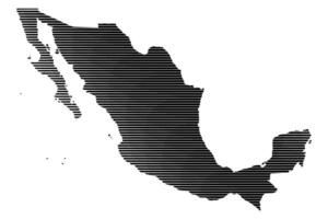 Mexico map with a lined pattern vector