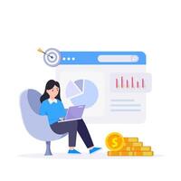 Digital Data Analysis Concept. analyzing data, analytic business. Concept illustration vector