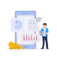 Digital Data Analysis Concept. analyzing data, analytic business. Concept illustration vector