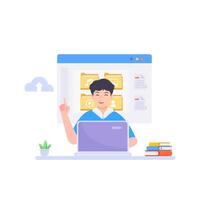 File management concept. Data storage. Folders, documents and media content. vector