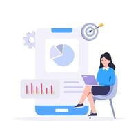 Digital Data Analysis Concept. analyzing data, analytic business. Concept illustration vector