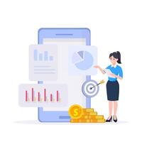 Digital Data Analysis Concept. analyzing data, analytic business. Concept illustration vector