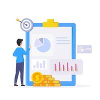Digital Data Analysis Concept. analyzing data, analytic business. Concept illustration vector