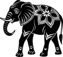An elephant is standing in front of a white background vector