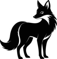 Black and white silhouette of a fox vector