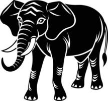 An elephant is standing in front of a white background vector