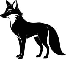 Black and white silhouette of a fox vector
