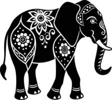 An elephant is standing in front of a white background vector