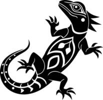 A lizard silhouette on white background vector