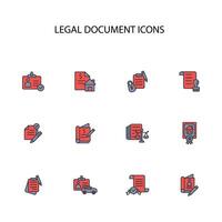 Legal document icon set..Editable stroke.linear style sign for use web design,logo.Symbol illustration. vector