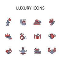 luxury icon set..Editable stroke.linear style sign for use web design,logo.Symbol illustration. vector