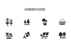 garden icon set..Editable stroke.linear style sign for use web design,logo.Symbol illustration. vector