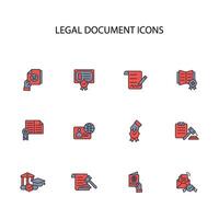 Legal document icon set..Editable stroke.linear style sign for use web design,logo.Symbol illustration. vector
