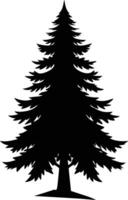 A black silhouette of a pine tree vector