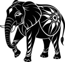 An elephant is standing in front of a white background vector