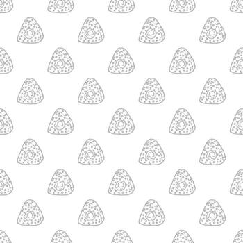 Seamless pattern with onigiri for decorative print, wrapping paper, menu, wallpaper and fabric vector