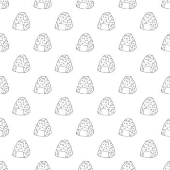 Seamless pattern with onigiri for decorative print, wrapping paper, menu, wallpaper and fabric vector