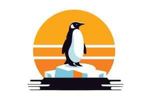 A penguin on an island. vector
