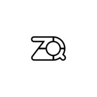 Alphabet Initials logo QZ, ZQ, Z and Q vector