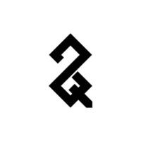 Alphabet Initials logo QZ, ZQ, Z and Q vector